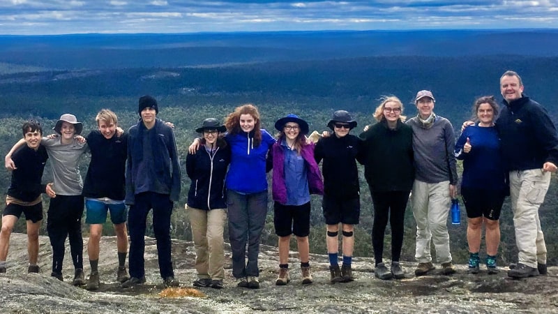 Group Of Teen celebrating Mt Cuthbert with LifeTrail.