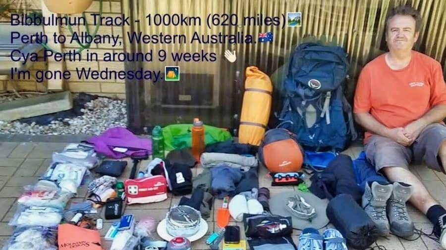didier, man before his 1000 km hike on the bibbulmun track