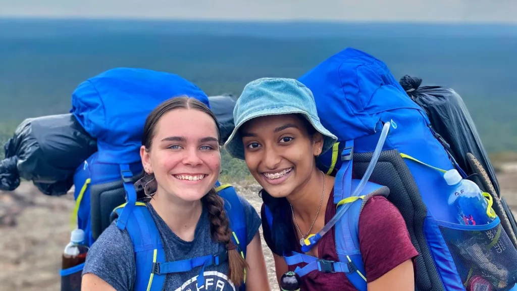 Teen girls with large backpacks - Naturbility 2 Day Teen Hike
