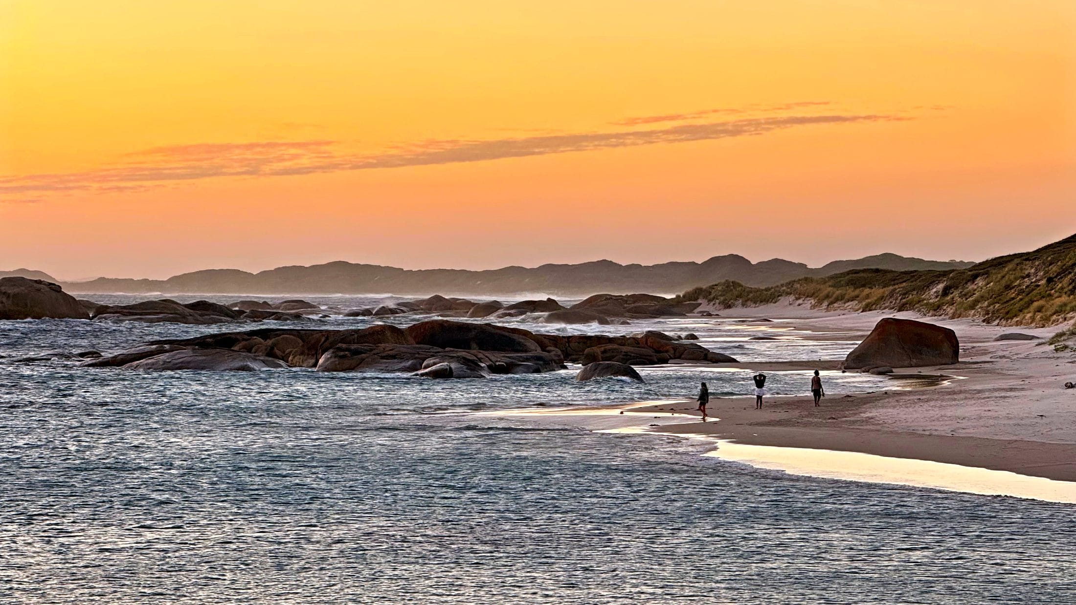greens pool beach sunset