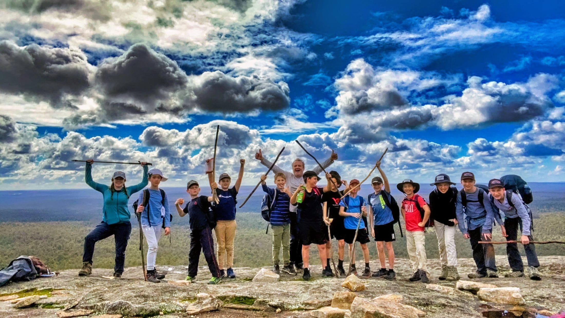 Young boys on a hike